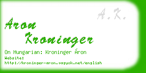 aron kroninger business card